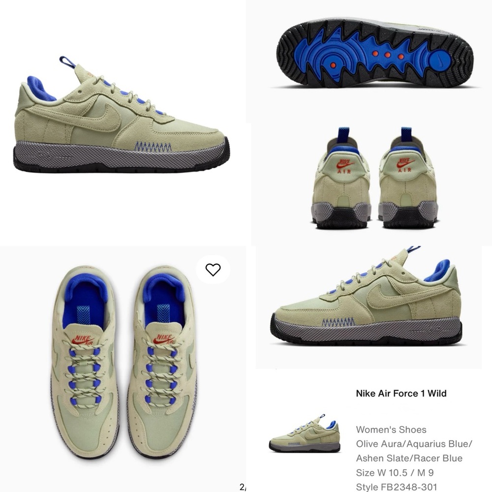 Nike Air Force 1 Wild - Olive Aura/Aquarius Blue/ Ashen Slate/Racer Blue